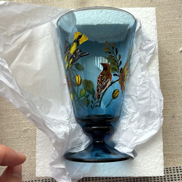 (2 goblets) NWT anthropologie Nathalie Lete hand painted wine golbets - Picture 3 of 4